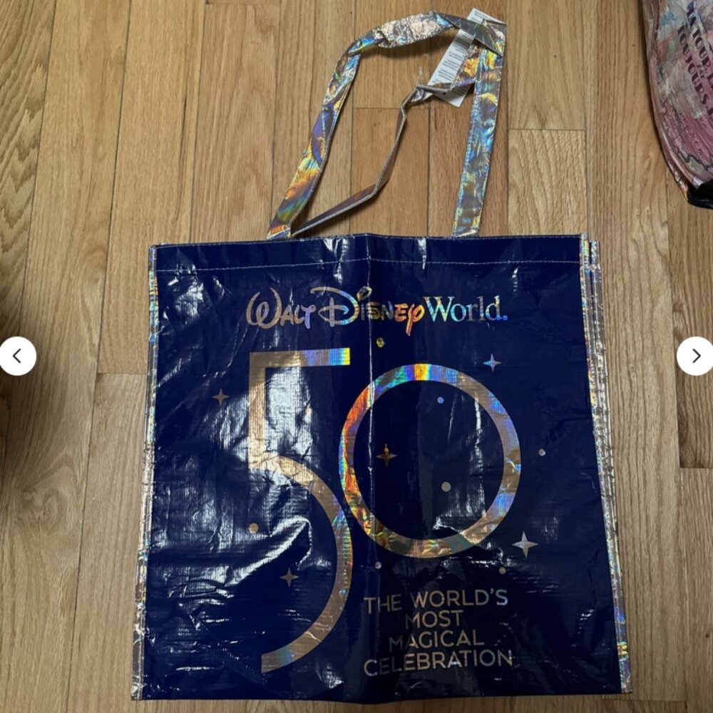 Disney Parks 50th Anniversary Walt Disney World Reusable Large Shopping Tote Bag